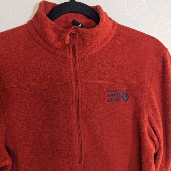 Mountain Hardwear Lightweight Quarter Zip Fleece Mens Size S Red - Picture 4 of 13
